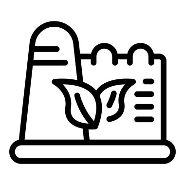 Doğal teknoloji fabrikası ikonu ana hat vektörü. Dijital yaprak. Eko doğa