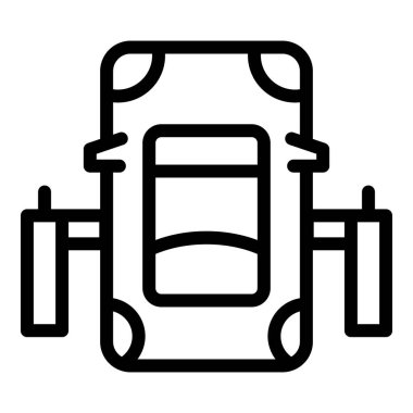 Model araba ikon ana hatlı vektör yazdırıyor. Araç dergisi. Motor otomotiv