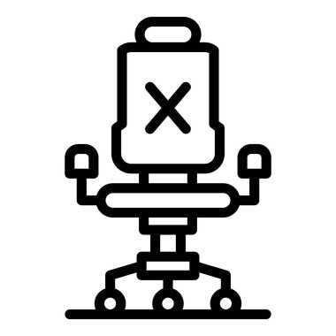 Oyuncu koltuğu ikon ana hatları vektörü. Spor elektroniği. Çevrimiçi pc