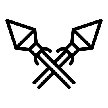 Mızrak oyunu ikonu ana hatları vektörü. Çevrimiçi turnuva Spor oyuncusuName