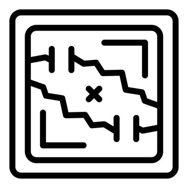 Tablet oyun simgesi ana hatları vektörü. Elektronik bilgisayar. Uygulama online