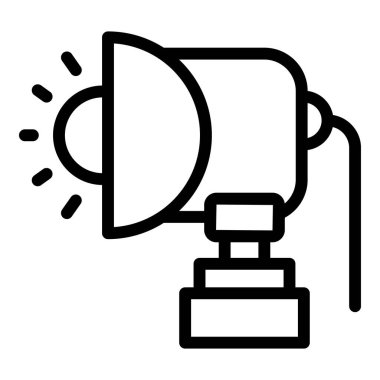 Hava göstergesi ışık simgesi ana hat vektörü. Sinema ekranı. Açık gece