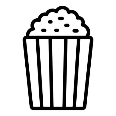 Sinema patlamış mısır ikonu ana hatları vektörü. Araba sür. Hava gösterisi