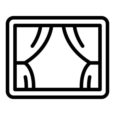 Tiyatro ikonu ana hatları vektörü. Otomatik ekran. Hava gösterisi gecesi