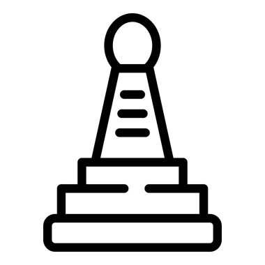 Krakow anıtı simgesi ana hat vektörü. Cracow Poland 'da. Harita Katedrali