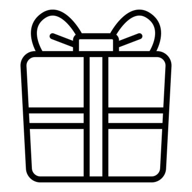 Yay hediye kutusu ikonu ana hatları vektörü. Yüz eğlencesi. Etki etkinliği