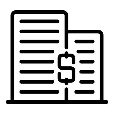 Kredi ikonu ana hatları vektörü oluşturuluyor. Küçük banka. Kredi