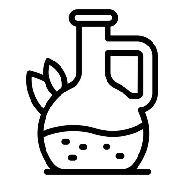 Yağlı cam şişe ikonu ana hat vektörü. Eski tapınak. Yunan binası