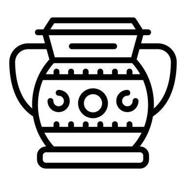 Adalet vazosu Yunan ikonu ana hatları vektörü. Roma Sarayı. Eski tapınak