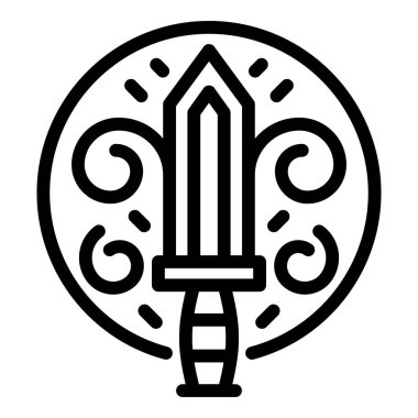 Yunan kalkan ikonu ana hat vektörü. Roma sarayı. Eski tapınak