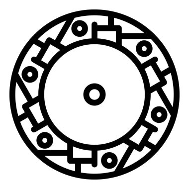 Atina kalkan ikonu ana hat vektörü. Eski tapınak. Geçmiş sütunu