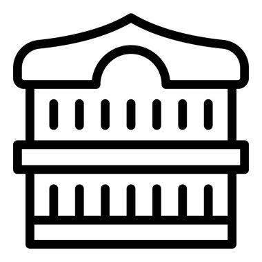 Samuray ikon ana hatları oluşturma vektörü. Şehir kulesi. Eski harita