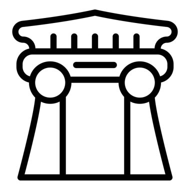 Tapınak kemeri ikonu ana hat vektörü. Şehir kulesi. Tren Turizmi