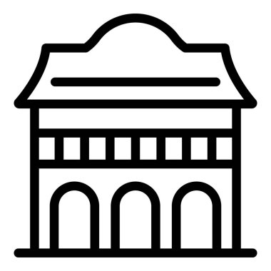 Eski şehir simgesi ana hat vektörü. Tapınak kulesi. Tapınak yolculuğu