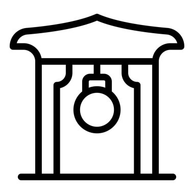 Pagoda çan simgesi ana hat vektörü. Antik Tokyo. Akçaağaç turizmi