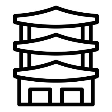 Pagoda ikonu ana hat vektörü. Japon kyoto 'su. Tapınak kulesi