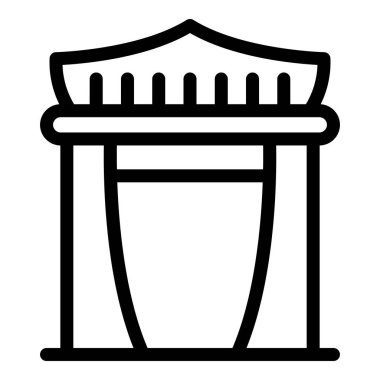 Kyoto kemer simgesi ana hat vektörü. Şehir kulesi. Tokyo sonbaharı