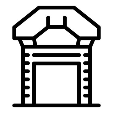 Japonya baş simgesi ana hat vektörü. Şehir Kyoto 'su. Tokyo haritası