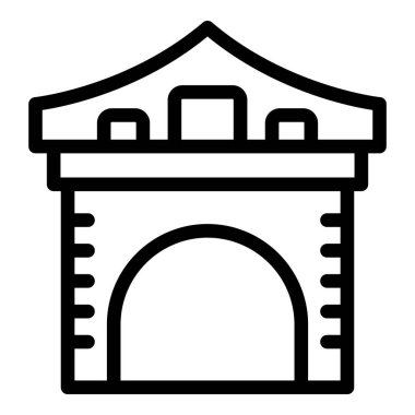 Kyoto kemer simgesi ana hat vektörü. Şehir tapınağı. Japonya inşaatı