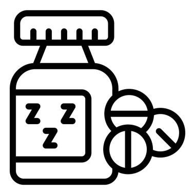 Gece Kişi ikonu ana hatları vektörü. Uyku bozukluğu. Kötü alkol.