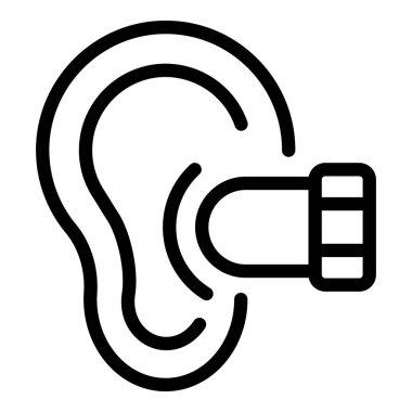 Uyku tıkaçları ikon dış hat vektörü. Yatak karakteri. Gece yetişkin