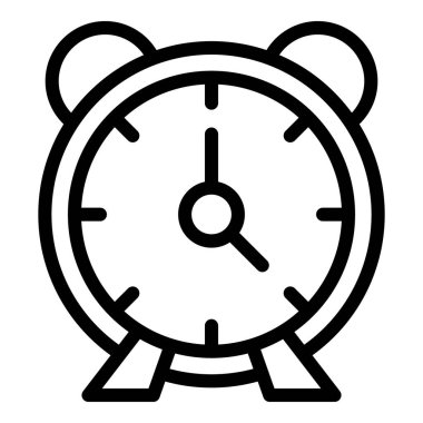 Alarm saat simgesi ana hatları vektörü. Uyku bozukluğu. Uyku tutmuyor.