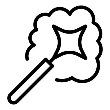 Yıldız çubuğu ana hatları vektörü. Sihirli şapka. Tavşan.