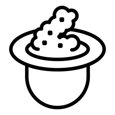 Silindir şapka simge taslak vektörü. Sihirbazlık numarası. Tavşan şapkası