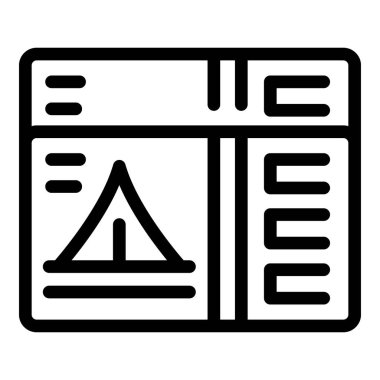 Trip kutusu simgesi ana hat vektörü. Orman evi. Cam çadırı