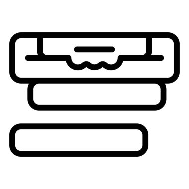 Çimento kiremit ikonu ana hat vektörü. Mermer yüzey. İç yüzey