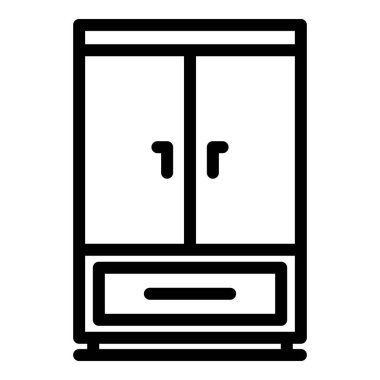 Kostüm ikonu ana hatları vektörü. İş fabrikası. Süreç endüstrisi