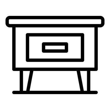 Tablo üretim ikonu ana hatları vektörü. Ahşap üretimi. Fabrika işi.