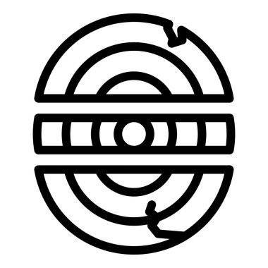 Ahşap kesme ikonu ana hat vektörü. Mobilya üretimi. Bitki işçisi