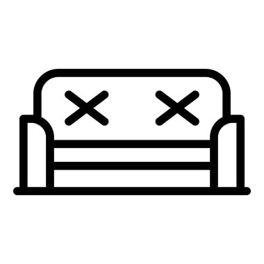 Koltuk simgesi ana hat vektörü. Mobilya üretimi. Bitki işçisi