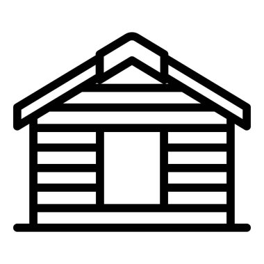 Ahşap ev ikonu ana hat vektörü. Çatı inşaatı. İşçi sayfası