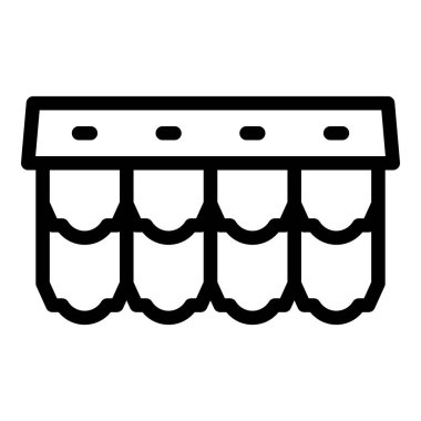 Çatı yenileme ikonu ana hatları vektörü. Ev tamiri. Ev işçisi