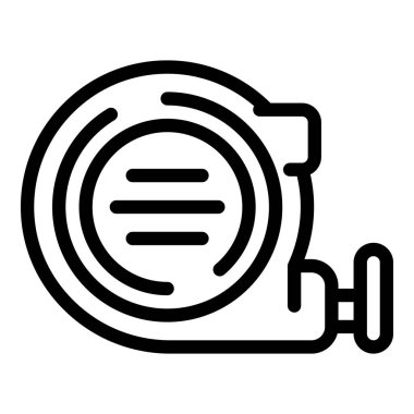 Ölçüm şeridi simgesi ana hatları vektörü. Döşeme içi. Dekor kurulumu