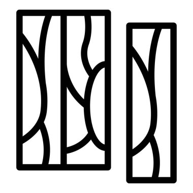 Ev parke ikonu ana hatları vektörü. İç kat. Dekor duvarı