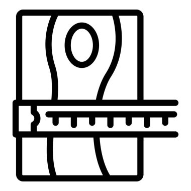 Ölçüm tabanı ikon ana hatları vektörü. Ahşap döşeme. Dekor duvarı