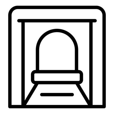 Mayın tünel ikonu ana hat vektörü. Altın taş. Taş madencisi