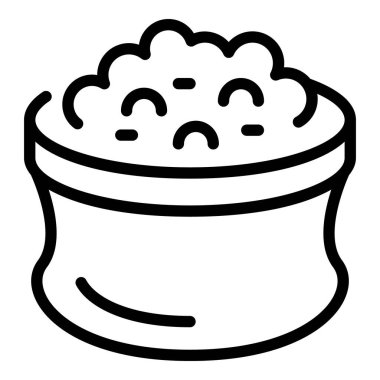 Altın çömlek ikonu ana hat vektörü. Altın cevher, taş elmas.