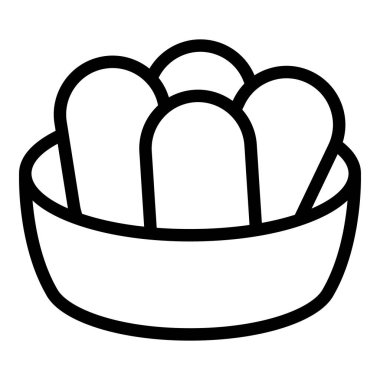 Nugget yiyecek ikonu ana hatları vektörü. Amerikan yemeği. Hızlı et.