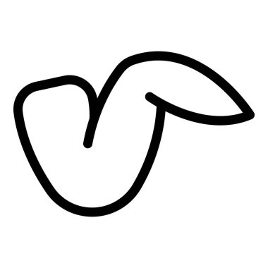 Hot wings simgesi ana hatları vektörü. Fast food. Sıcak et