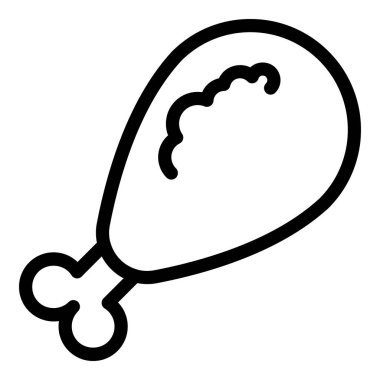 Tavuk ikonu ana hatları vektörü. Yemek külçesi. Hızlı et.