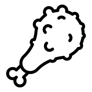 Tavuk gevreği ikon ana hatları vektörü. Nugget yemeği. Hızlı et.