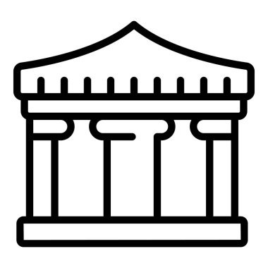 Tapınak ikonu ana hat vektörü. Myanmar günü. Kültür otu