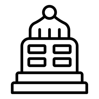 Anıt simgesi ana hat vektörü. Myanmar günü. Gökyüzü tanıtımı