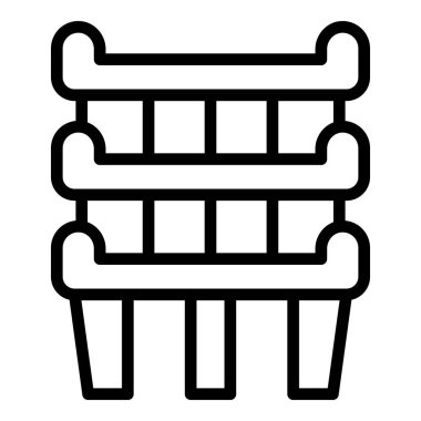 Kutlama binası ikonu ana hatları vektörü. Myanmar günü. Ulusal Gün