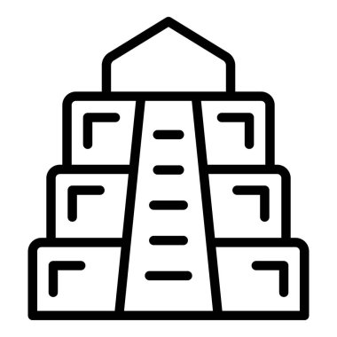 Myanmar tapınağı ikon ana hatları vektörü. Ulusal kültür. Birlik gökyüzü