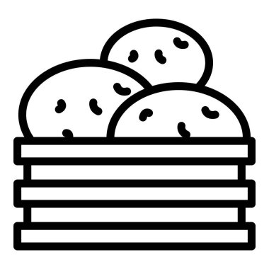 Patates arabası ikon ana hatları vektörü. Belarus turizmi. Kültür Devrimi